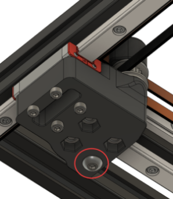 Loosen XY joint (bottom)